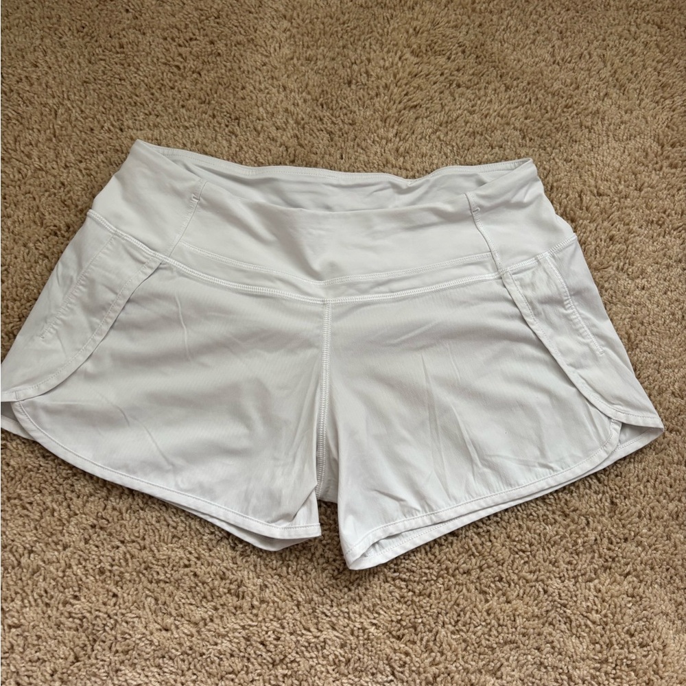 Lululemon Athletica White Athletic Shorts Stretchy Performance